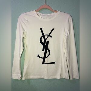 Yves Saint Laurent White Top with Black Logo
